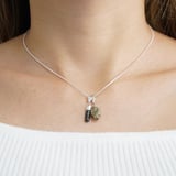 Good Fortune Pyrite and Green Tourmaline Necklace