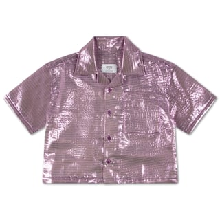 Repose Cropped Boxy Shirt - Sparkling Violet