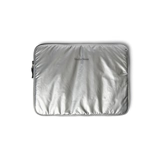 Silver Puffy Laptop Sleeve - Silver