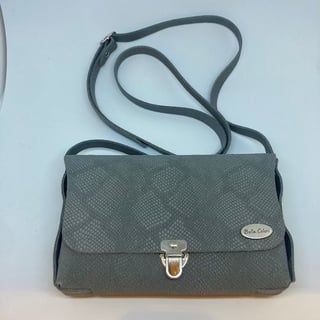 BELLA COLORI Colourful leather bag Grey don't be a snake - Grey snake
