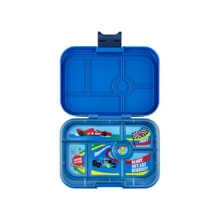 Yumbox Original 6 Vakken Surf Blue / Race Cars - Blauw