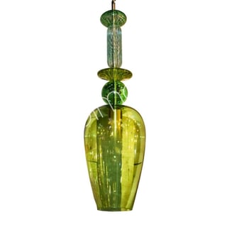 Plafondlamp Kelk Groen Multicolor Glas 18x60cm