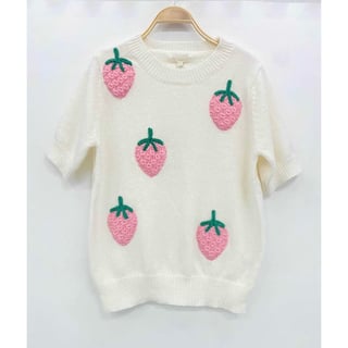 Lucy Pink knitted top - Strawberries