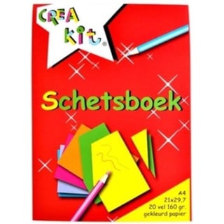 Schetsboek A4 20/ 160gr Gekl Crea