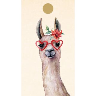 Geschenkkaartje Lama Met Hartjesbril