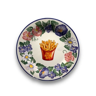 Fries Before Guys Vintage Bordje Blauw