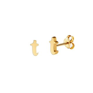 Gold Plated Stud Earring Letter e - Gold Plated Sterling Silver / t