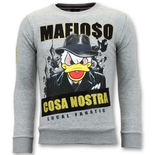 Exclusieve Sweater Heren - Cosa Nostra Mafioso - Grijs