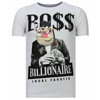 Billionaire Boss - Rhinestone T-Shirt - Wit