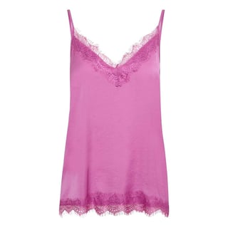 Silk look Pink lace Singlet