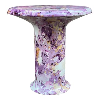 Bijzettafel Lila Multicolor Aluminium 55x55cm Emaille
