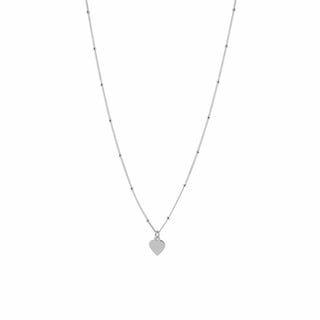 Gold Plated Necklace with Heart - Sterling Silver / Silver