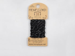 Hemp Cord  6m & 3m - Metallic Black/Silver