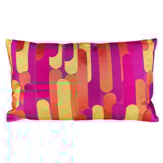 Sierkussen Stripes Fuchsia Oranje Goud 60x35cm