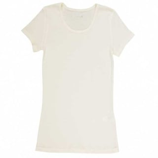 Marie, Wollen T-Shirt Korte Mouw, Wit