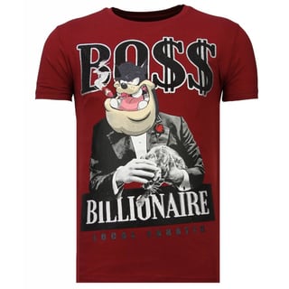 Billionaire Boss - Rhinestone T-Shirt - Bordeaux