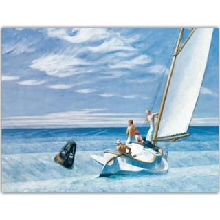 Postkaart - Edward Hopper - Ground Swell 1939 (Seegang, Houle)