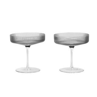 Ferm LIVING Ripple Champagne Saucers, Set of 2 