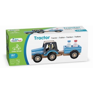 New Classic Toys Houten Tractor Met Aanhanger en Melkbussen +18 Mnd