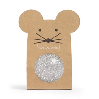 Glitter Mouse Bouncy Balls - Silver