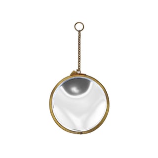 Spiegeltje Mini Rond Aan Hanger Antiek Goud 13cm