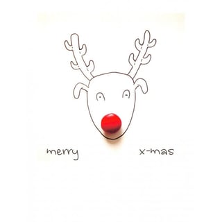 Kerstkaart - Rudolph - Merry X-Mas