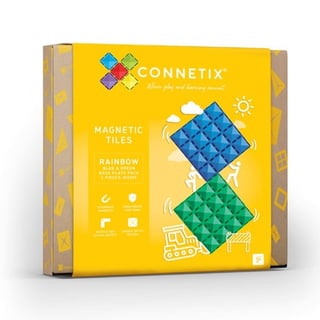 Connetix Magnetic Tiles Rainbow Blue and Green Base Plate Pack