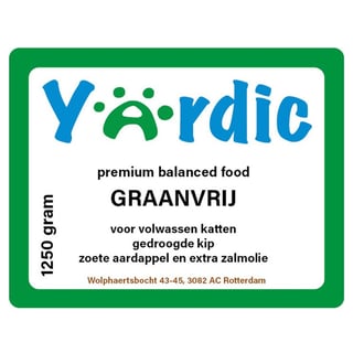 Yardic Kattenvoeding GRAANVRIJ 1250 Gram
