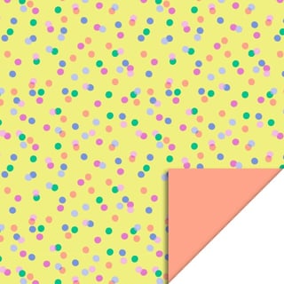 Rol Inpakpapier - Party Confetti Yellow - Salmon