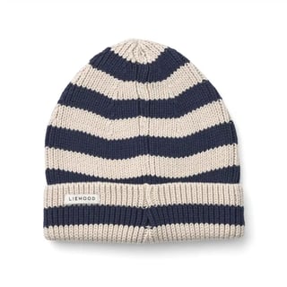 Liewood Ezra Beanie Hat-Stripe Classic - Navy/Sandy