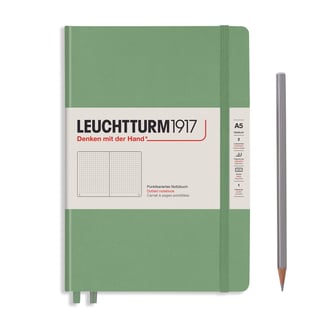 Leuchtturm medium dotted notebook (A5) hardcover - 14.5 x 21cm / sage