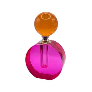 Parfumfles Votief Oranje-Fuchsia Kristal Glas 8x14cm
