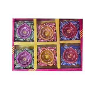 Small Multicolor Diya Set of Six