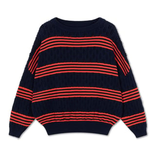 Repose Ams Knit Slouchy Sweater Ajour Stripes
