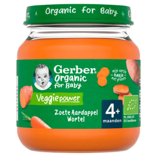 Gerber Organic Zoete Aardappel-Wortel 4+