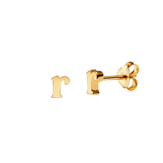 Gold Plated Stud Earring Letter h - Gold Plated Sterling Silver / r