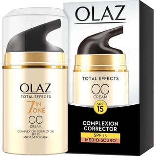 Olaz Total Effects CC Cream Medium Tot Donker 50ml Een Alles-in-Een Oplossing Voor Een Verbeterde Huidtint, Onmiddellijk + Langdurig