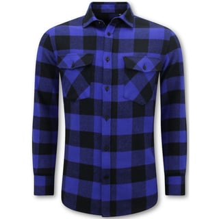 Flanel Overhemd Heren - Houthakkersblouse Heren - Blauw