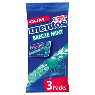 Mentos Mentos Gum Breeze Mint Blister 3-Pack