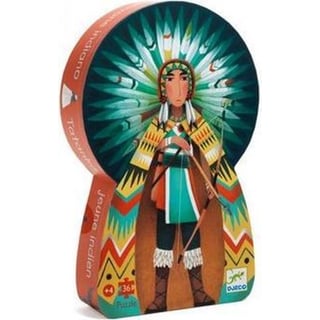 Djeco Silhouette Puzzle Tatanka, Young Indian 36 Delig 4+