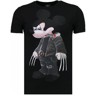 Bad Mouse - Rhinestone T-Shirt - Zwart