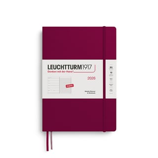 2026 Weekly Planner & Notebook 12 Months Composition B5 Hardcover Port Red