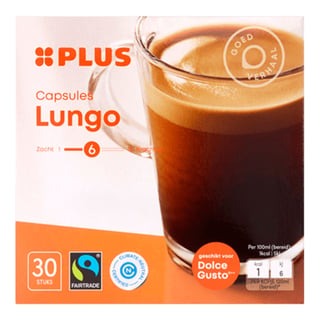 PLUS Koffiecapsules Lungo Fairtrade