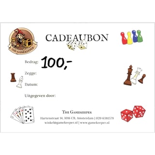 Cadeaubon Gamekeeper 100 Euro