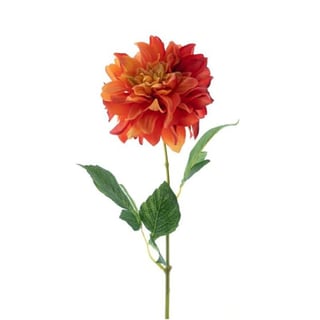 Kunstbloem Dahlia Farmer Oranje-Geel Zijde 64cm