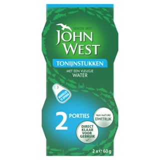 John West Tonijnstukken in Water Duopack 2x60g