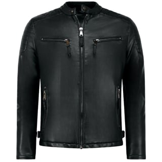 Imitatie Leren Jas Heren - Biker Jack - Zwart