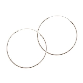 Gold Plated Hoop Earrings 40 MM 1,2MM - Sterling Silver / Silver / 40MM