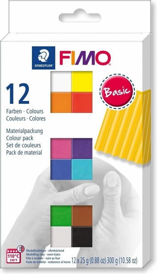 Fimo Polymeer Klei - Set van 12 basis kleuren