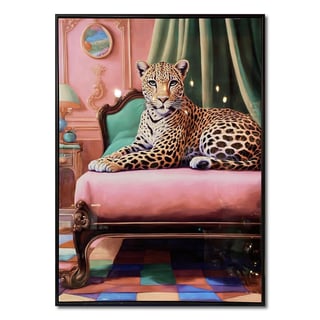 Poster Panter Op Bank Glitters 53x73cm Ingelijst